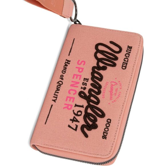 Women's Canvas Wristlet Wallet Bifold Credit Card Purse Clutch Pink - Picture 2 of 6